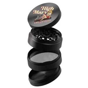 custom metal grinder with four-piece design and custom logo 50mm