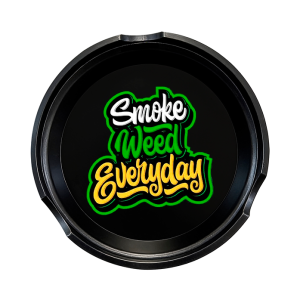 custom black plastic ashtray with full color print