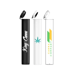 Custom pre-roll tubes 116mm, plastic printed, black, white and clear