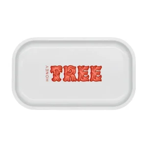 Custom Rolling Tray – Medium - 10.5" x 6" white metal rolling tray with full-color logo printing for smoking accessories and brand promotion