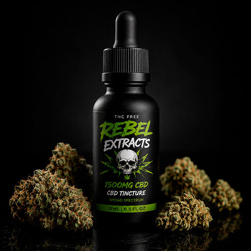 CBD tincture bottle label detail
